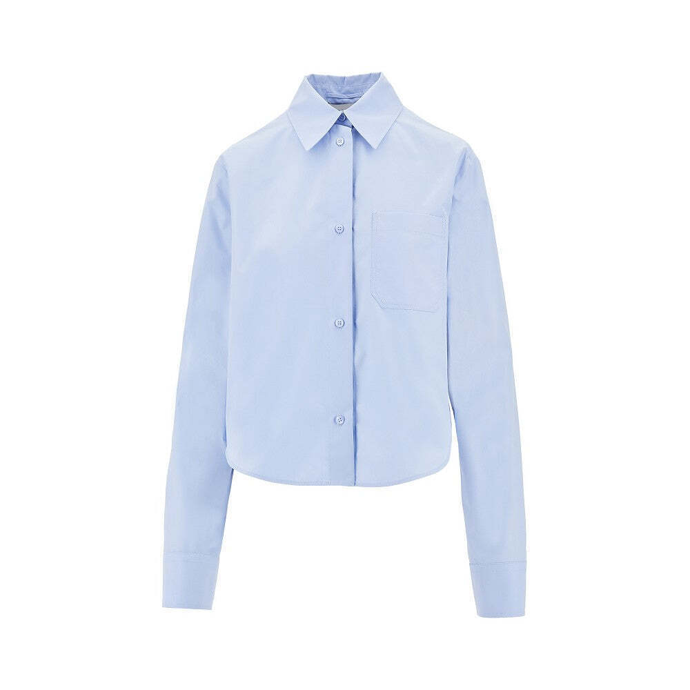Sportmax Pleated Poplin Cropped Shirt